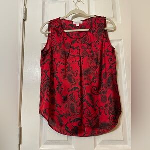 Nine West Red Paisley Sleeveless Top